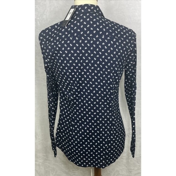 Tommy Hilfiger Button Down Shirt Classic Fit Blue White Flowers Size Small NEW - Picture 7 of 11
